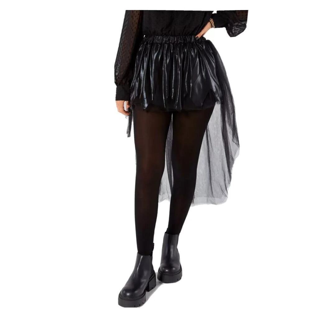 Halloween Womens Black Tulle High-Low Tutu Skirt Costume One Size New